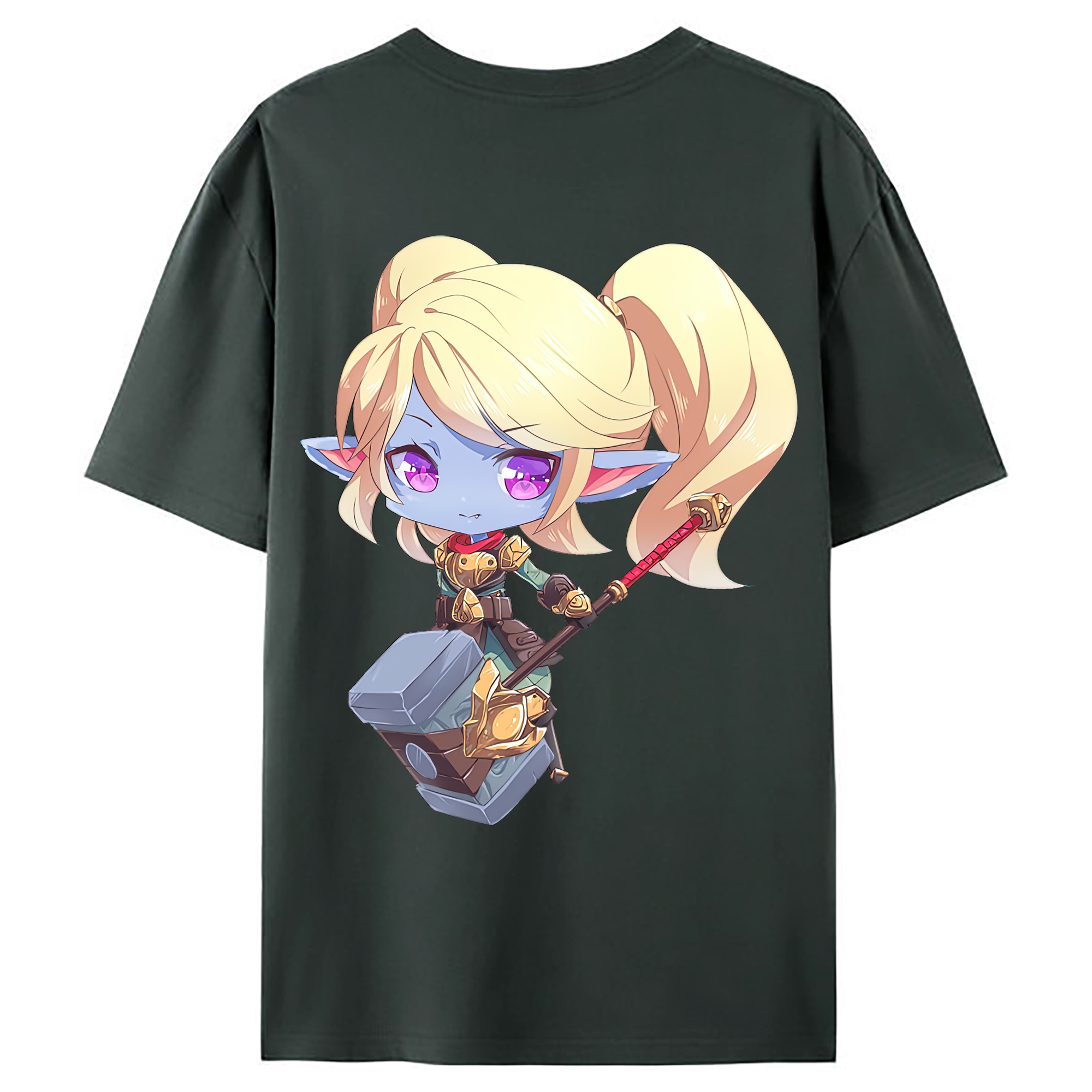 （画像用） リーグ・オブ・レジェンド League of Legends LOL 綿100％ メンズ半袖Tシャツ（バックプリント） 通気性